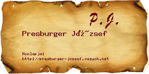 Presburger József névjegykártya